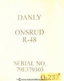 Onsrud-Onsrud F-36, Milling Service Parts Operations and Wiring Manual 1983-F-36-01